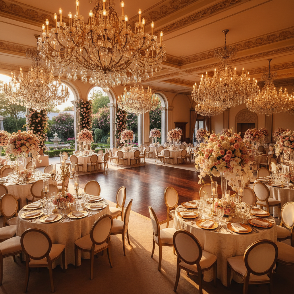 Salón elegante para XV años en Monterrey con decoración floral