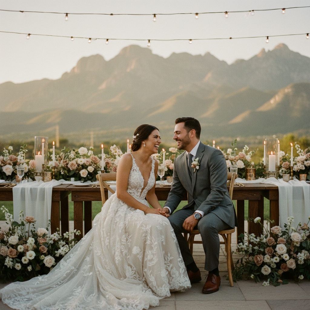 Pareja de novios en uno de los jardines para boda en Monterrey todo incluido