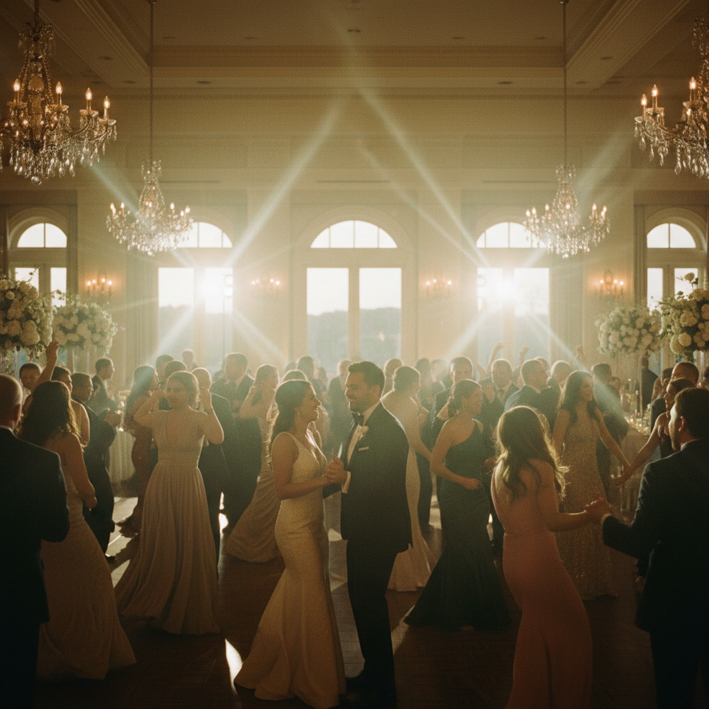 Pista de baile iluminada en una boda con un buen DJ para boda en México