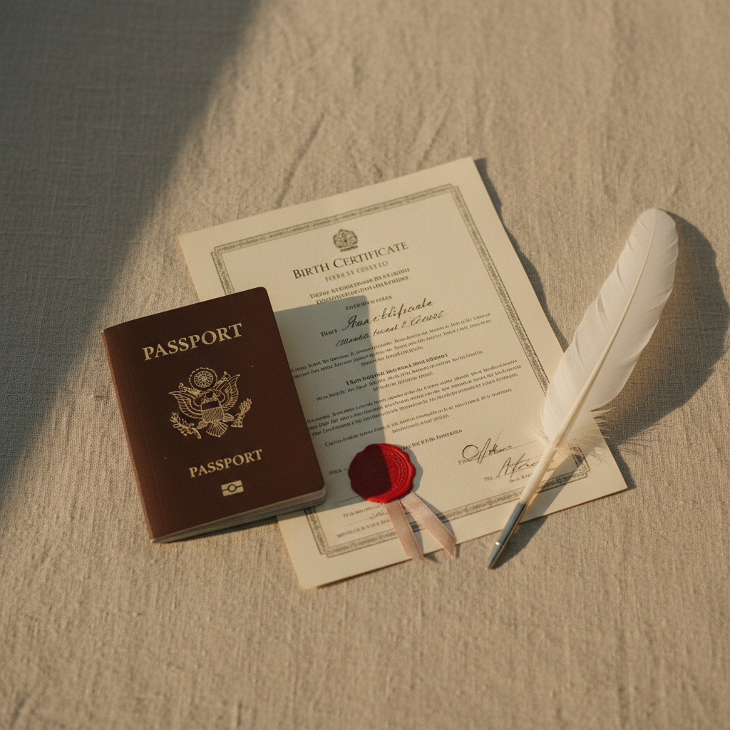 Documentos apostillados y pasaporte listos para boda de extranjero en México